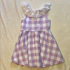 Janie and Jack Purple and White Sleeveless Sundress with Scoop Neck